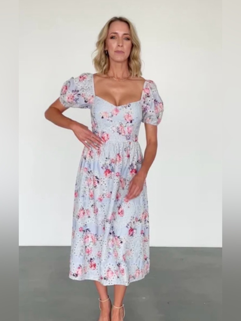 BALTIC BORN LEILA EYELET
MIDI DRESS I LIGHT BLUE
FLORAL - NWT Small